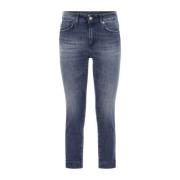 Rose Slim Fit Jeans met Splitten Dondup , Blue , Dames