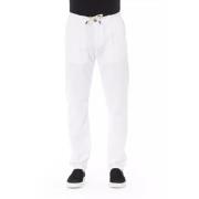 Trendy Witte Katoenen Jeans Pant Baldinini , White , Heren