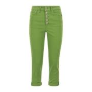Wijde Cropped Jeans Dondup , Green , Dames