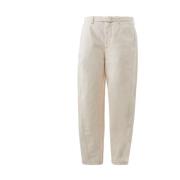 Ivory Loose Fit Straight Jeans Emporio Armani , White , Heren