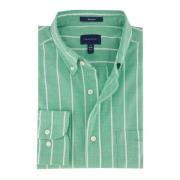 Gestreept Groen Casual Overhemd Gant , Green , Heren