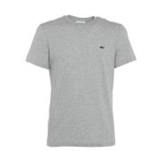 Grijze T-shirt met regular fit en geborduurd logo Lacoste , Gray , Her...