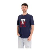 Zwart Monogram T-shirt Tommy Hilfiger , Blue , Heren