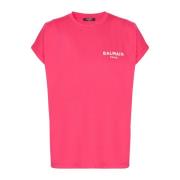 Flock T-shirt Balmain , Pink , Dames