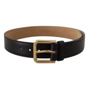 Klassieke Gouden Gesp Leren Riem Dolce & Gabbana , Black , Dames