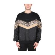 Crew Neck Sweatshirt met dierenprint Dolce & Gabbana , Black , Heren