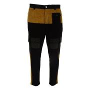 Zwarte Gele Katoenen Herenbroek, Tapered Broek Dolce & Gabbana , Black...