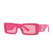 Grote Kristallen Zonnebril Dolce & Gabbana , Pink , Dames