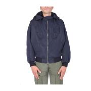 Hooded Windbreaker Alexander McQueen , Blue , Heren