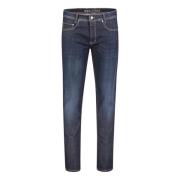 Donkerblauwe Denim 5-Pocket Broek MAC , Blue , Heren