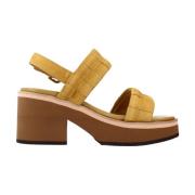 High Heel Sandals Alpe , Yellow , Dames