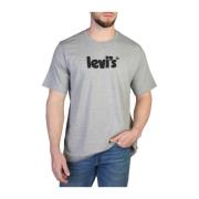Heren T-shirt met korte mouwen en ronde hals Levi's , Gray , Heren