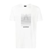 Grafisch Print Oversized T-Shirt Emporio Armani , White , Heren