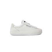 Witte Leren Cupsole Sneakers Tommy Hilfiger , White , Dames