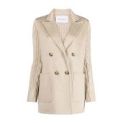 Dubbelbreastede wollen en kasjmierjas Max Mara , Beige , Dames