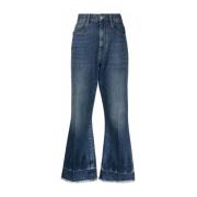 Vintage Denim Crop Flare Jeans Stella McCartney , Blue , Dames