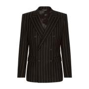 Pinstripe Dubbelrij Blazer Dolce & Gabbana , Black , Heren