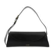 Zwarte Leren Kleine Cannolo Schoudertas Jil Sander , Black , Dames