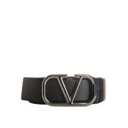 VLogo Signature Leren Riem Valentino , Black , Dames