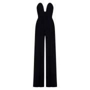 Elegante U-hals Jumpsuit Solace London , Black , Dames