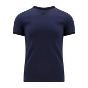 Geborduurd Logo Katoenen T-Shirt Courrèges , Blue , Heren