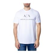Heren Katoenen T-Shirt Collectie Armani Exchange , White , Heren