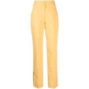 Gele hoge taille broek van linnenmix Jacquemus , Yellow , Dames