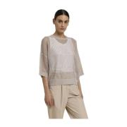 Stijlvolle Ronde-hals Gebreide kleding voor Vrouwen Peserico , Beige ,...