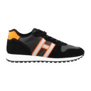 Zwarte Suède en Technische Stof Sneakers Hogan , Black , Heren