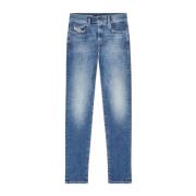 Slim Fit Medium Blue Wash Jeans Diesel , Blue , Heren