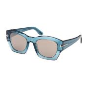 Transparante vierkante zonnebril Tom Ford , Blue , Dames