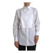Elegante Witte Katoenen Overhemd Dolce & Gabbana , White , Dames
