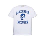 T-shirt met logo Alexander McQueen , White , Heren