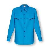 Overhemd met zakken Alexander McQueen , Blue , Dames