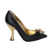 Zwarte Leren Hot n Cold Pump Moschino , Black , Dames