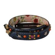 Exotische Leren Kristallen Schouderband Dolce & Gabbana , Blue , Dames