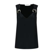 Mouwloze Viscose Top met Brede-Schouder Suspenders Halslijn Simona Cor...