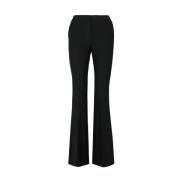 Zwarte Flare Broek met Zijzakken Simona Corsellini , Black , Dames