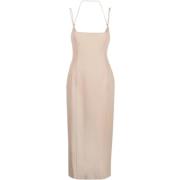 Beige Midi Jurk The Attico , Beige , Dames