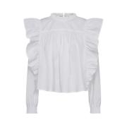 Witte Katoenen Frill Blouse Co'Couture , White , Dames