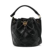 Zachte Bucket Tas - Zwart Tory Burch , Black , Dames