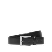 Tijdloze Donkerblauwe Leren Riem Boss , Black , Heren