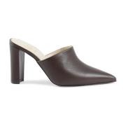 Donkerbruine Leren Mule Sandaal 19v69 Italia , Brown , Dames