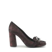 Iridescent Fringe Chain Pump Made in Italia , Red , Dames