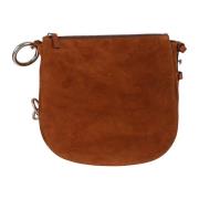 Bruine Knight Suede Tas Burberry , Brown , Dames