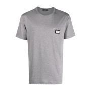 Logo Katoenen T-shirt met Zachte Pasvorm Dolce & Gabbana , Gray , Here...