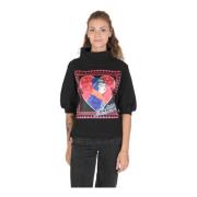 Zwarte Katoenmix Sweatshirt Love Moschino , Black , Dames