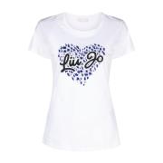 Witte Logo Print T-shirts en Polos Liu Jo , White , Dames