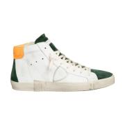 Witte Groene High Top Sneakers Philippe Model , White , Heren