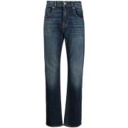 Donkerblauwe Straight Upgrade Jeans 7 For All Mankind , Blue , Heren